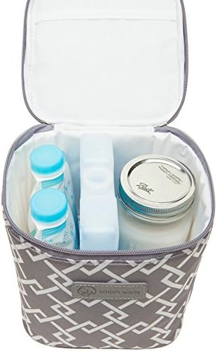Sarah Wells Cold Gold Breastmilk Cooler with Ice Pack (Gray) | Fully-Lined Insulated Interior, Fits 4-6 Bottles, Zippered Lid, Great for Workdays, Travel & Pumping Days, Machine Washable - Image 3