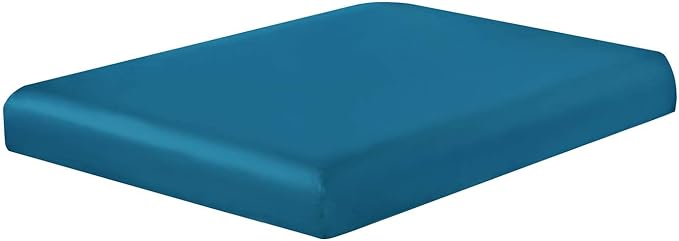 100 Supima Cotton Sheets 600 Thread Count,Bed Sheet Set Queen Sheets 4 Pieces,Soft & Silky Sateen Weave, Fits Mattress Up to 18'',Deep Pocket, Breathable & Fade Resistant (Peacock Blue, Queen) - Image 9