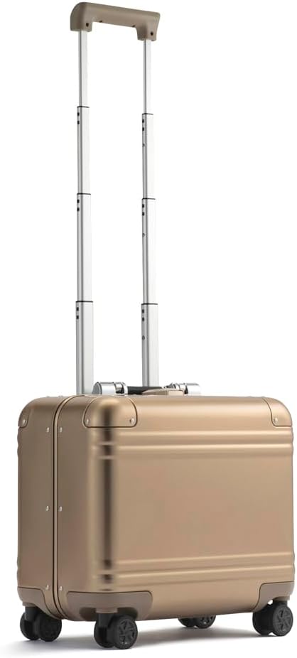 ZERO Halliburton Classic Aluminum 3.0 Compact Carry-On, Zipperless, 4 Spinner Wheels, Interior Organization, Telescoping Pull Handle, Carry-Handle, Latch Lock- TSA Accepted, 16-in, 28L Sunset Gold - Image 2