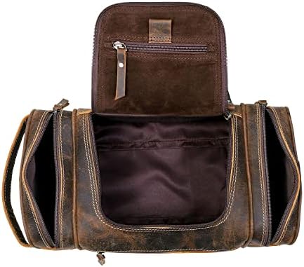 VC VINTAGE COUTURE Leather Toiletry Bag for Men Extra Large Leather Men's Toiletry Bag for Traveling Real Leather Dopp Kit for Men Leather Shaving Bag for Travel - Image 6