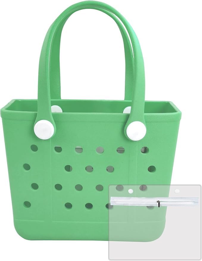 Rubber Beach Bag for Women, Waterproof Travel Tote Bags for Beach | Waterproof Sand-proof Tote Bags with Zipper Pocket, Durable Lightweigh Tote Bag for Outdoor by Unknown