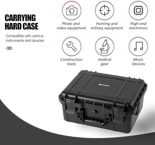 small Hard case Waterproof Hard Case with DIY Customizable Foam Insert Portable Protective for Camera Drones Equipments Tools Test Instruments 14.2''x11.4''x6.3'' - Image 4
