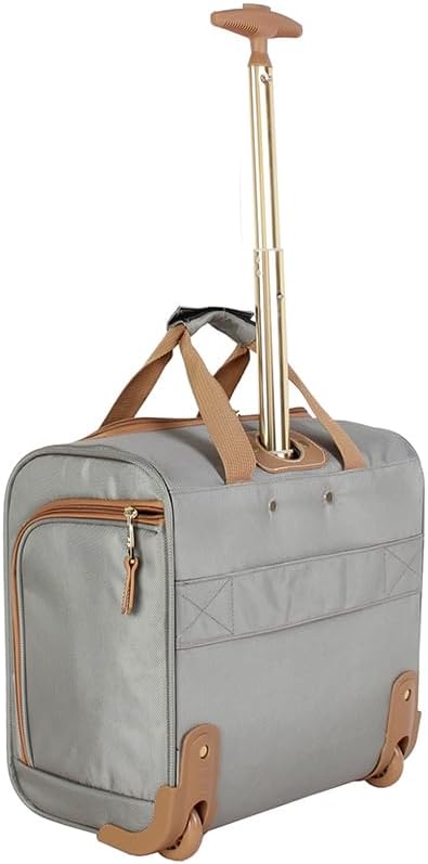 Steve Madden Designer 15 Inch Carry on Suitcase- Small Weekender Overnight Business Travel Luggage- Lightweight 2- Rolling Spinner Wheels Under Seat Bag for Women (Harlo Gray) - Image 4