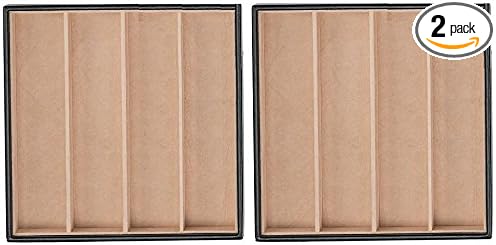 Glenor Co Jewelry Organizer Tray - Set of 2 - Stackable 8 Slots Jewelry Storage Trays - Display on Dresser or Drawer - for Necklace & Bracelet - Compatible with Other Trays - Black by GlenorCo