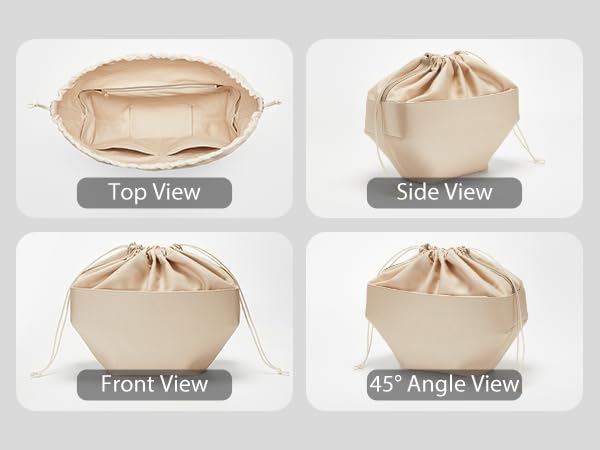 Purse Organizer Insert for Cyme Mini Bag, Cyme Bag Organizer, Canvas | Drawstring Closure, 8 Compartments Purse Insert, YKK Zipper Pocket, Lightweight, Custom Fit, Keeps Handbag Organized, White - Image 7
