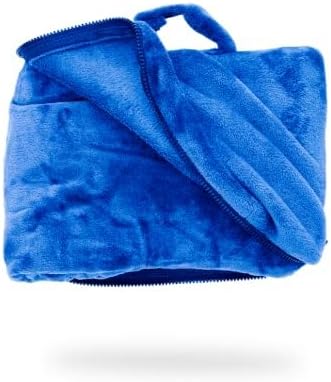 Cabeau Fold ‘N Go Travel Blanket Doubles as Neck Support Pillow, Versatile Lumbar Support Cushion, with Compact Travel Case - French Microfiber (Blue) (Pack of 2) - Image 4