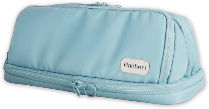 All in One Travel Toiletry Bag Large, Makeup Bag with Jewelry Compartment and Heat-Resistant Pocket for Hair Tools by TheCacheri