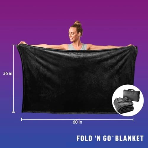 Cabeau Fold ‘N Go Travel Blanket Doubles as Neck Support Pillow, Versatile Lumbar Support Cushion, with Compact Travel Case - French Microfiber (Blue) (Pack of 2) - Image 6