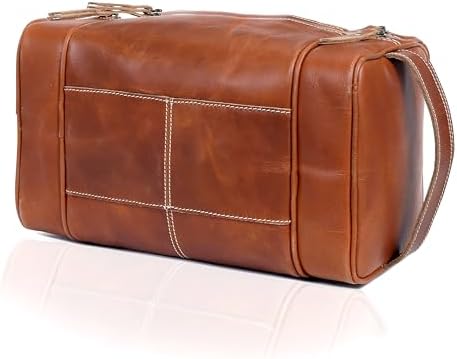 VC VINTAGE COUTURE Leather Toiletry Bag for Men Extra Large Leather Men's Toiletry Bag for Traveling Real Leather Dopp Kit for Men Leather Shaving Bag for Travel - Image 6