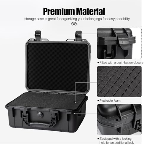 Hard case Waterproof Hard Case with DIY Customizable Foam Insert Portable Protective for Camera Drones Equipments Tools Test Instruments 16.9''x13.7''x7.1'' - Image 2