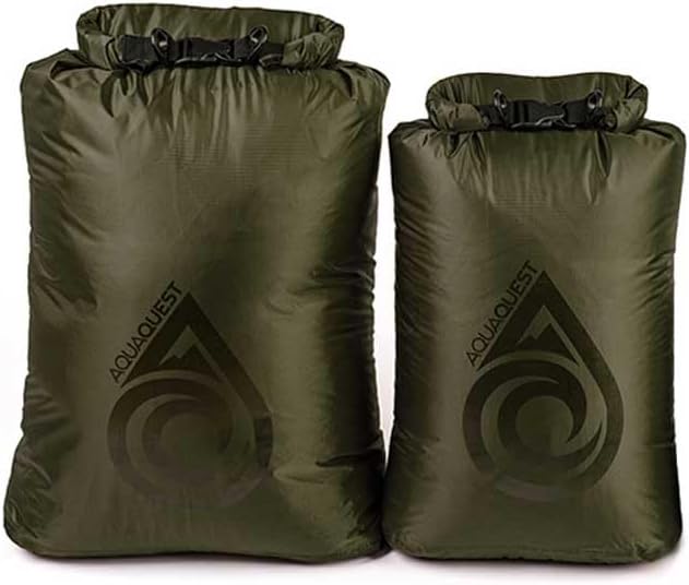 AquaQuest Rogue Dry Bag Set – 60 + 100L Olive Drab – 100% Waterproof Roll Top – Dry Sack by AquaQuest