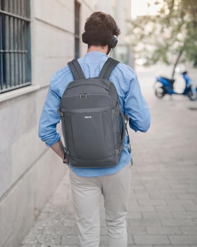 ECOHUB 17'' Small Travel Backpack, United Airlines Personal Item Bag 16.9"x10"x7.5" Carry on Backpack with USB Port Luggage Sleeve Travel Essentials for Men Women Water Resistant, Grey - Image 2
