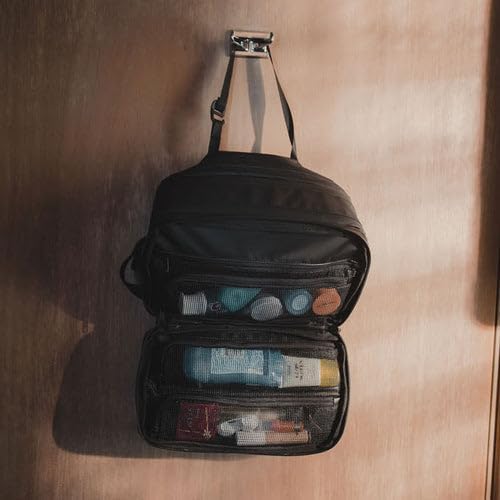 Gravel Hanging Toiletry Bag for Men and Women - Comes in 3 Sizes, Water-Resistant, Durable, Compact, Dopp Kit Travel Toiletry bag (Black, Max) - Image 9
