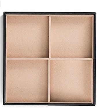 Glenor Co Jewelry Organizer Tray - Set of 2 - Stackable 8 Square Slot Jewelry Storage Trays - Display on Dresser or Drawer - Compatible with other trays - Black - Image 4