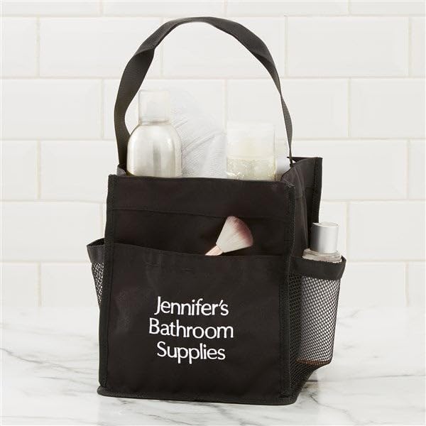 Personalization Universe Write Your Own Personalized Embroidered Shower Caddy with Handle and Pockets - College Dorm Room Essentials and Gifts for Men and Women - Multiple Thread Colors and Fonts - Image 2