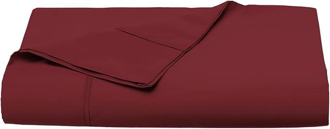 Pizuna Pure 100% Cotton Flat Sheets Only Queen Rio Red (1 PC), Luxurious 400 Thread Count Long Staple Cotton Sateen with 4inch Hem (Combed Queen Flat Sheet Only Cotton) by Pizuna
