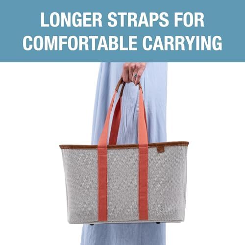 CleverMade Collapsible LUXE Tote, 30L Foldable Grocery Shopping Bag, Reusable - Image 7