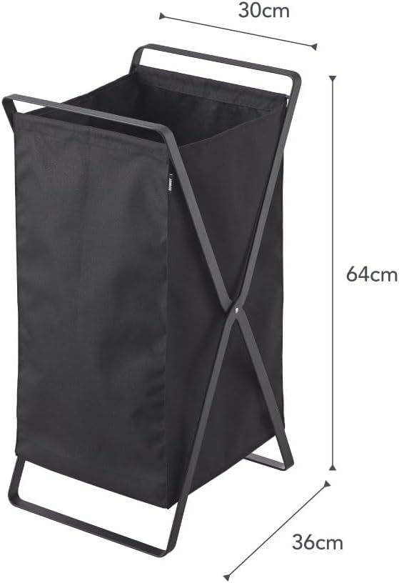 Yamazaki Home Tower Laundry Basket - Foldable Storage Hamper Organizer, 25" - Steel - 10.9 Gallons, 45 Liters - Image 7