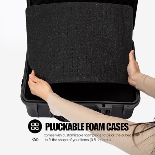 Hard case Waterproof Hard Case with DIY Customizable Foam Insert Portable Protective for Camera Drones Equipments Tools Test Instruments 16.9''x13.7''x5.9'' - Image 4