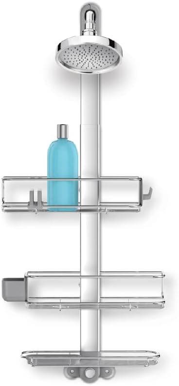 simplehuman Adjustable and Extendable Shower Caddy Large, Stainless Steel and Anodized Aluminum by Unknown