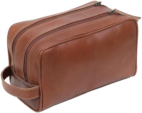 VC VINTAGE COUTURE Leather Toiletry Bag for Men Extra Large Leather Men's Toiletry Bag for Traveling Real Leather Dopp Kit for Men Leather Shaving Bag for Travel by VCVINTAGECOUTURE