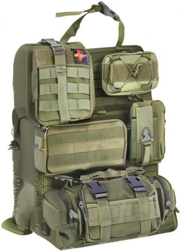 BXBXHD 6 Pack Tactical Truck Organizer Back Seat Storage Car Seat Storage Bag Molle Panels for vehicles, Car and SUV with Lots of Handy Compartments (Army green) - Image 10