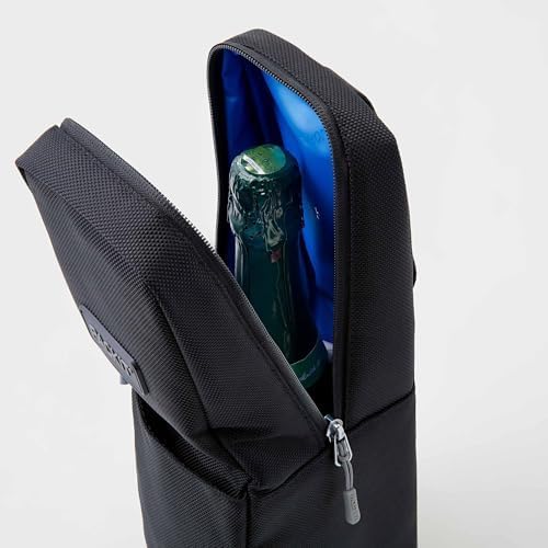 PackIt Freezable Wine Carrier, Black, with Adjustable Removable Crossbody Strap and Wristlet, ECOFREEZE+ Technology: Triple Layered Protection for Ultimate Cooling, Collapsible, Reusable, Zip Closure - Image 6