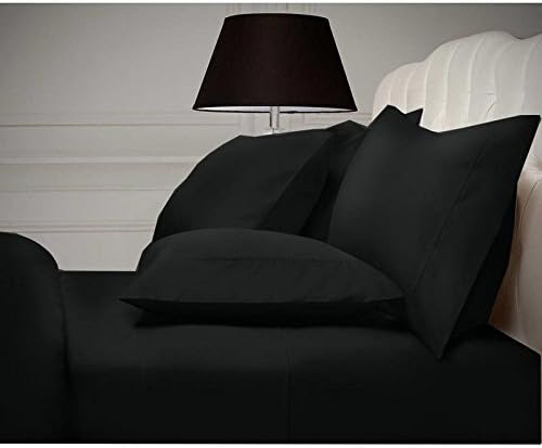 100% Cotton Sateen Pillow Cases Covers - Set of 4 with Zipper Closure (Square - 16 inch x 16 inch, Black) by Unknown