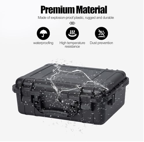 Hard case Waterproof Hard Case with DIY Customizable Foam Insert Portable Protective for Camera Drones Equipments Tools Test Instruments 16.9''x13.7''x5.9'' - Image 6