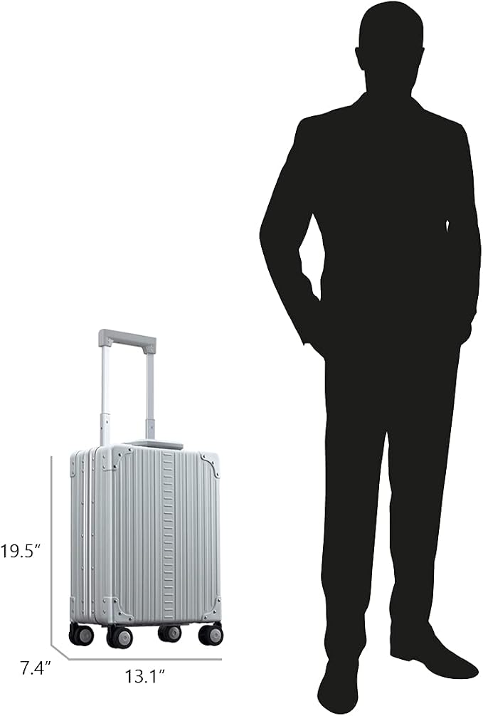 All Aluminum Lightweight 20" Business Laptop Briefcase - Vertical Open Carry-On, TSA Approved Suitcase, Four 360° spinner wheels, Compartment, Hard Side Cabin Bag for Travel & Business (Sapphire) - Image 6