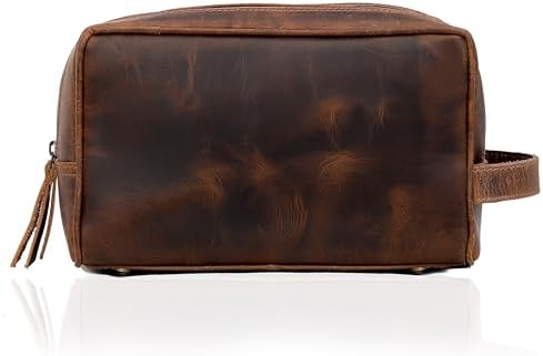 VC VINTAGE COUTURE Leather Toiletry Bag for Men Extra Large Leather Men's Toiletry Bag for Traveling Real Leather Dopp Kit for Men Leather Shaving Bag for Travel - Image 7