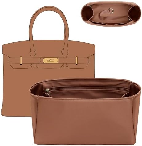 Doxo Premium Satin Fabric Birkin 35 Handbag Organizer - Luxury Inner Insert for Women's Tote Bags - Ultra-Soft & Lightweight - Perfect for Birkin 35 (BR35, Gold) by Doxo