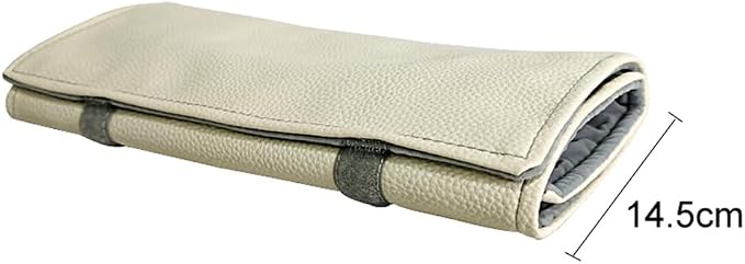 Travel Necklace Organizer, Tangle Free Jewelry Case, 16 Slots | Foldable,LightWeight Compact, Velvet Lining Jewelry Storage Bag for Chain Bracelet, Gift for Women Girls,Gray PU Gray Velvet - Image 7