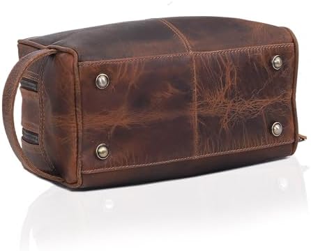 VC VINTAGE COUTURE Leather Toiletry Bag for Men Extra Large Leather Men's Toiletry Bag for Traveling Real Leather Dopp Kit for Men Leather Shaving Bag for Travel - Image 6