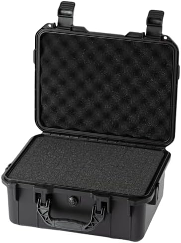small Hard case Waterproof Hard Case with DIY Customizable Foam Insert Portable Protective for Camera Drones Equipments Tools Test Instruments 14.2''x11.4''x6.3'' by Moubruk