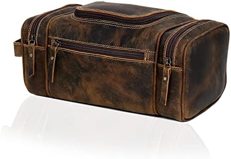 VC VINTAGE COUTURE Leather Toiletry Bag for Men Extra Large Leather Men's Toiletry Bag for Traveling Real Leather Dopp Kit for Men Leather Shaving Bag for Travel - Image 5