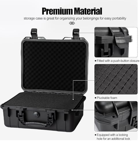 Hard case Waterproof Hard Case with DIY Customizable Foam Insert Portable Protective for Camera Drones Equipments Tools Test Instruments 16.9''x13.7''x5.9'' - Image 2