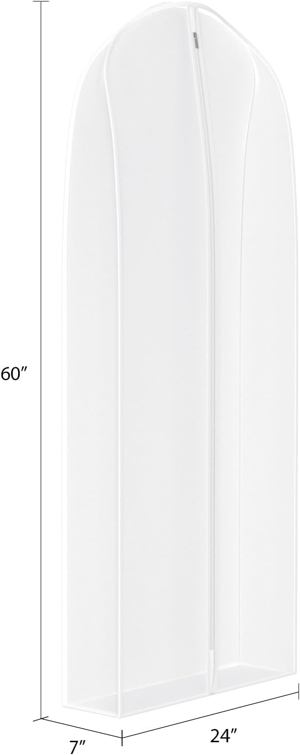 Zilink Breathable Leather Jacket Coat Storage Bags 60” Dress Bags for Gowns Long Dust Covers for Hanging Clothes with 7" Gussted Wrinkle Free for Leather Jacket Fur Coat Puffy Dress Storage, Set of 2 - Image 2
