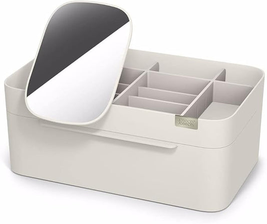 Joseph Joseph 75005 Viva Makeup Cosmetic Storage Organizer with Drawer, Large with Mirror, Shell, Cream by Unknown