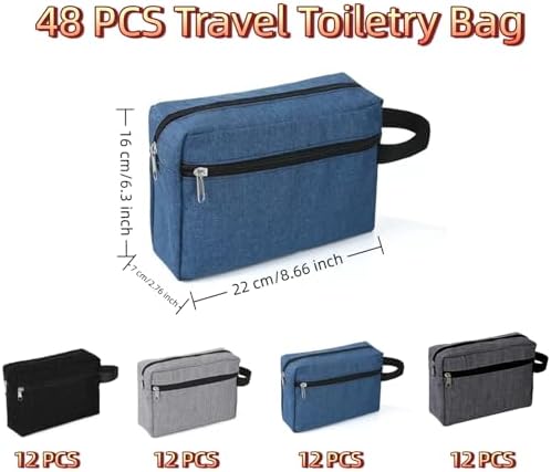 48 Pcs Travel Toiletry Bag for Men Women Bulk Large Water Resistant Shaving Bag Hanging Cosmetic Bag Makeup Travel Pouch Foldable Toiletry Organizer Gifts for Graduation Father's Day (48, Mixed Color) - Image 2