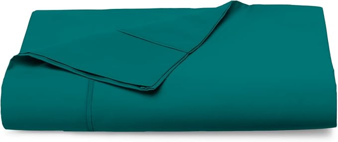 Pizuna Pure 100% Cotton Flat Sheets Only Full Teal Green (1 PC), Luxurious 400 Thread Count Long Staple Cotton Sateen with 4inch Hem (Combed Full Flat Sheet Only Cotton) by Pizuna
