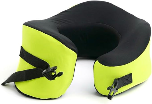 C CUSHION LAB Travel Pillow, Award-Winning Patented Ergonomic Design for Chin & Neck Support Memory Foam Neck Pillow, Compact Airplane Pillow for Traveling, Flight, Car (Spark, Large) by CUSHIONLAB