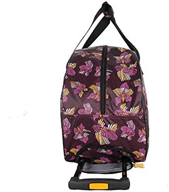 Lucas Designer Carry On Luggage Collection - Lightweight Pattern 22 Inch Duffel Bag- Weekender Overnight Business Travel Suitcase with 2- Rolling Wheels (Poly Purple) - Image 3