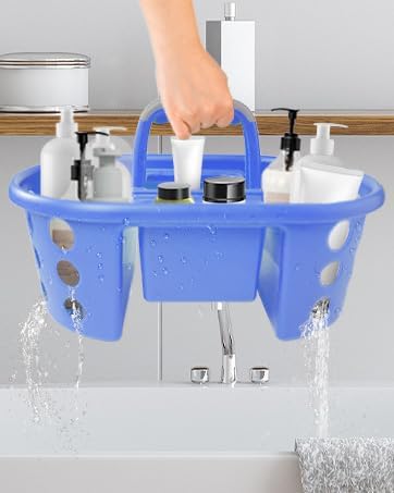 SIMPLYKLEEN Large Shower Caddy Portable 2PC - Made in USA Plastic Jumbo Size Dorm Storage Candy Tote with Handle Shower Organizer for Bathroom, Pantry, Kitchen, College Dorm, Periwinkle - Image 12