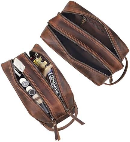 VC VINTAGE COUTURE Leather Toiletry Bag for Men Extra Large Leather Men's Toiletry Bag for Traveling Real Leather Dopp Kit for Men Leather Shaving Bag for Travel - Image 4