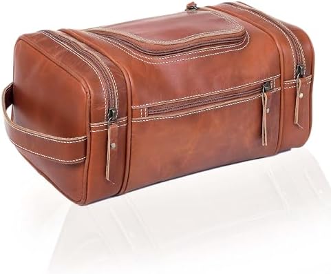 VC VINTAGE COUTURE Leather Toiletry Bag for Men Extra Large Leather Men's Toiletry Bag for Traveling Real Leather Dopp Kit for Men Leather Shaving Bag for Travel by VCVINTAGECOUTURE