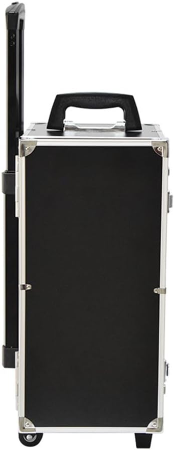 Rolling Jewelry Trolley Case with Drawers Sturdy Case for Travel and Vendor Showes Jewels Sets Display Organizer (Black) - Image 2