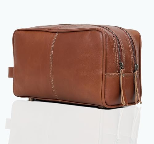 VC VINTAGE COUTURE Leather Toiletry Bag for Men Extra Large Leather Men's Toiletry Bag for Traveling Real Leather Dopp Kit for Men Leather Shaving Bag for Travel - Image 7