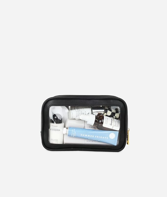 FAWN DESIGN The Toiletry Case, Hanging Travel Toiletry Bag for Women, Premium Matte Faux Leather Clear Toiletry Bag, Zippered Small Toiletry Bag, Easy to Clean, 7.5 x 2.5 x 4.5 inches - Image 3