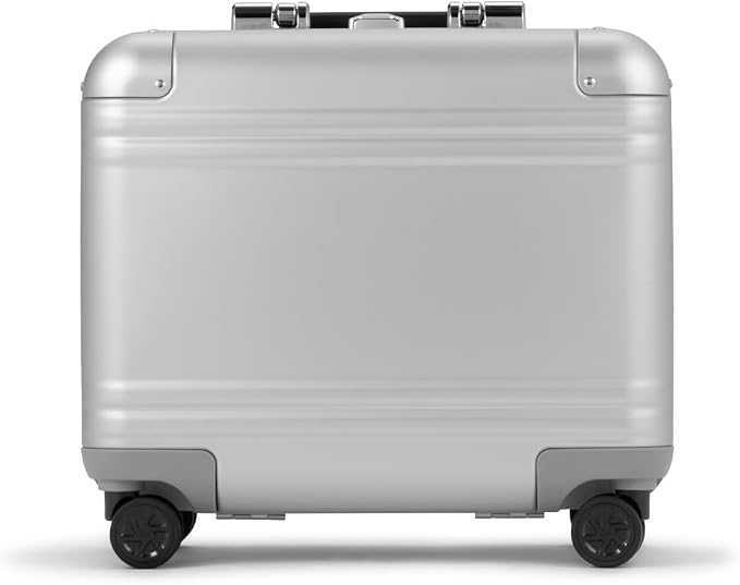 ZERO Halliburton Classic Aluminum 3.0 Compact Carry-On, Zipperless, 4 Spinner Wheels, Interior Organization, Telescoping Pull Handle, Carry-Handle, Latch Lock- TSA Accepted, 16-inch, 28L, Silver by ZEROHalliburton